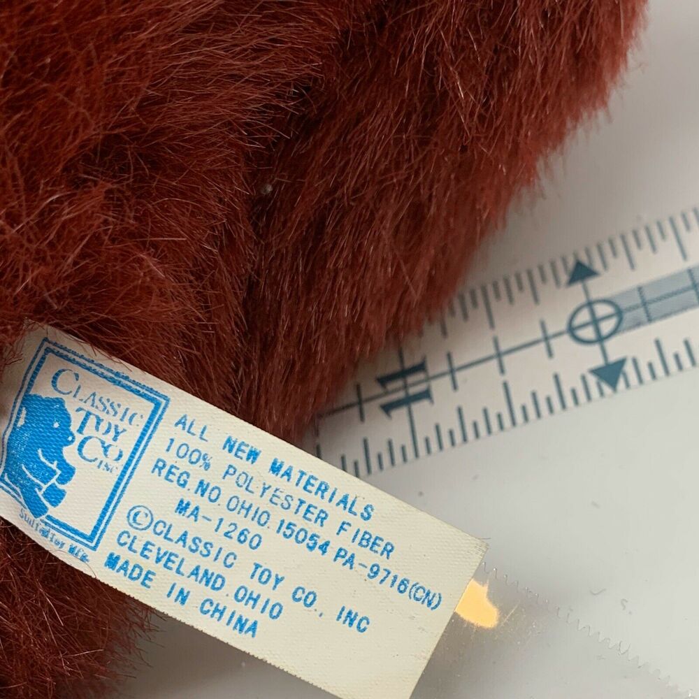 Classic Toy Co. Large Plush Soft Reddish Brown Hanging Monkey Sticky Hands Feet - Picture 7 of 7